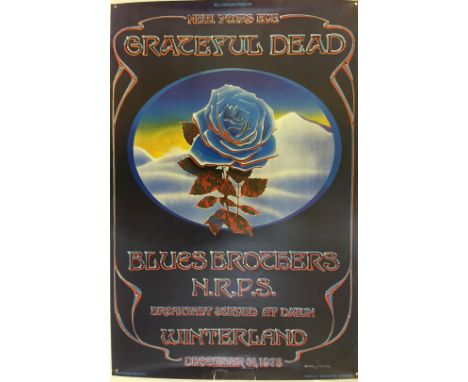 GRATEFUL DEAD NYE 1978 POSTER. An original first print poster for the Grateful Dead at Winterland on new year's eve 1978. Mea