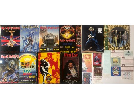 IRON MAIDEN PROGRAMMES AND TICKETS. Ten assorted programmes, chiefly for Iron Maiden concert tours. Twelve assorted ticket st