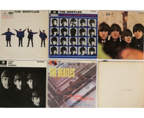 THE BEATLES - STUDIO LPs. More fab LPs with 10 included as well as a rather low number white album sleeve... Titles are The W