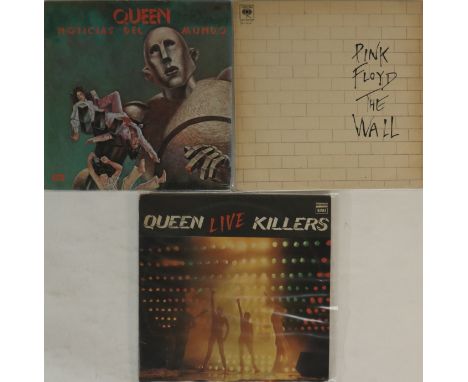 QUEEN/PINK FLOYD - CENSORED ARGENTINIAN PRESSING LPs. Wicked bundle of 3 x scarcely seen 'censored' Argentinian pressing LPs.