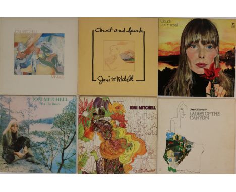 JONI MITCHELL - LPs. Really neat collection of 12 x LPs from Joni. Titles are For The Roses (SYLA 8753), Ladies Of The Canyon