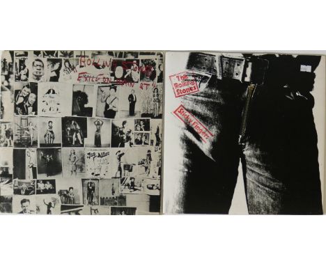 THE ROLLING STONES - LPs. Excellent pack of 2 x original LPs. Titles are Sticky Fingers (UK orig COC 59100 A4/B3 - Ex+/Ex+ ve