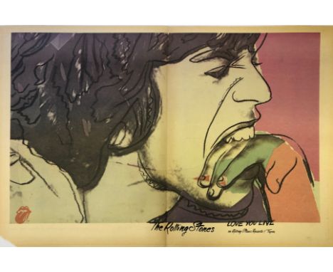 ROLLING STONES LOVE YOU LIVE WARHOL POSTER. An original 1977 US promotional poster for The Rolling Stones' 'Love You Live' de