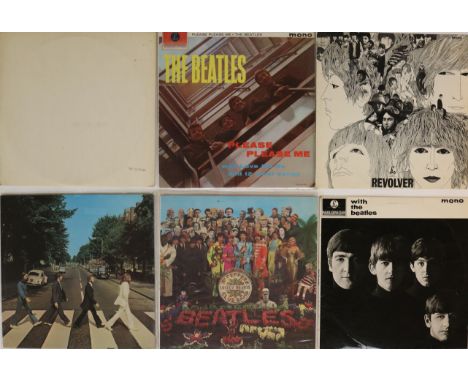 THE BEATLES - LPs. Fab pack of 9 x UK pressing studio LPs including early/original pressings. Titles are White Album (top loa