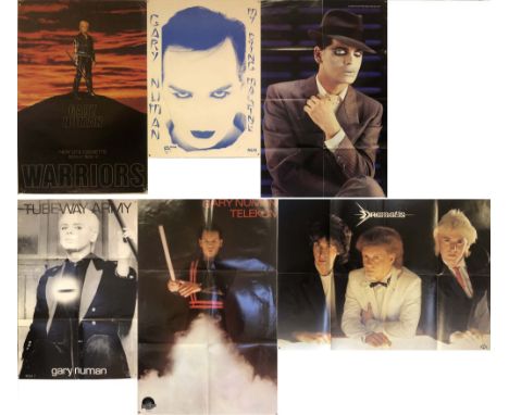 GARY NUMAN. Six posters to include: Warriors Beggars Banquet promo poster (approx 20 x 30", F with wear and losses), My Dying