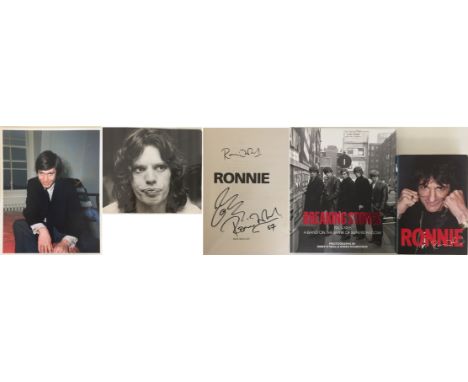 ROLLING STONES. Rolling Stones memorabilia, some signed. To include: a copy of the Ronnie Wood autobiography (signed), a mode