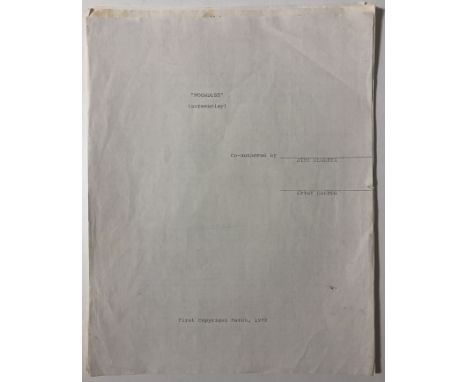 JIMI HENDRIX MOONDUST SCRIPT. Eight typed pages of approximately A4 sized paper, comprising work from the first draft of Jimi