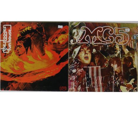 MC5/STOOGES. Outrageous package of 2 x iconic LPs. Titles are MC5 - Kick Out The Jams (UK EKS 74042 censored - Ex/VG+) and St