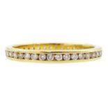 18ct gold channel set round brilliant cut diamond full eternity ring