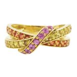 18ct gold channel set pink