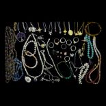 Collection of silver and stone set silver jewellery including diamond bracelet