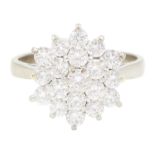 18ct white gold round brilliant cut diamond cluster ring