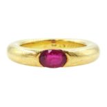 Cartier Ellipse 18ct gold single stone ruby ring