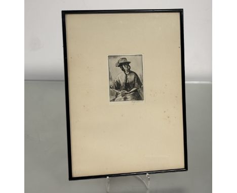 Gerald Leslie Brockhurst R.A,&nbsp; (British,1890-1978), "Elizabeth", etching, signed in pencil, framed. Plate 14cm by 11cm. 