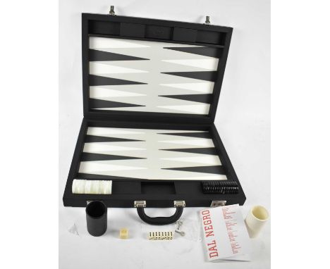 DAL NEGRO; a modern attaché case style backgammon set, width 52cm. 