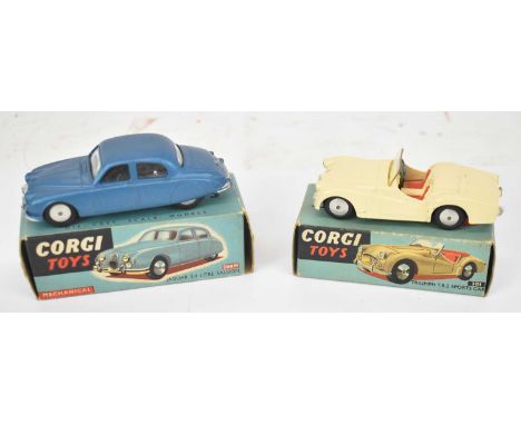 CORGI; two boxed models, to include Jaguar 2.4 litre saloon and Triumph T.R.2. sports car.