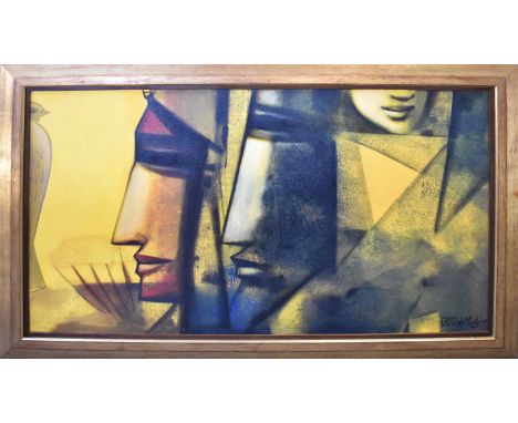 PARESH MAITY (Indian, born 1965); oil on canvas, signed and dated 07 verso, 90 x 152cm, framed.Condition Report: this item ap