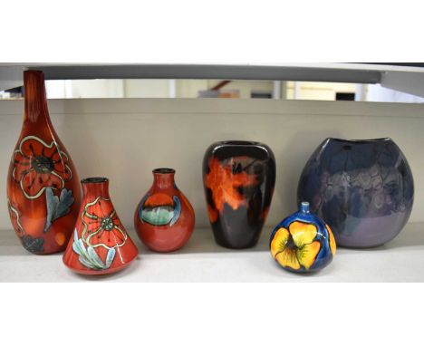 POOLE POTTERY; a group of six art pottery vases, height of tallest 28cm. Condition Report: All these vases appear to be in go