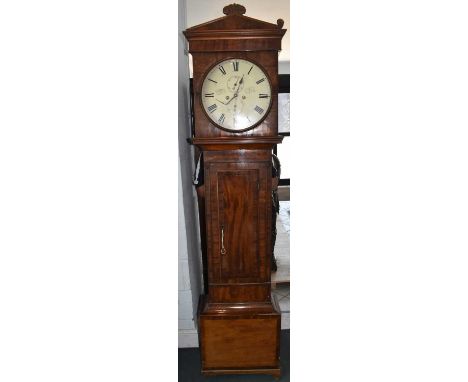 WILLIAM DOUGLAS, LARGS; a 19th century Scottish mahogany eight day longcase clock, the circular dial with subsidiary seconds 