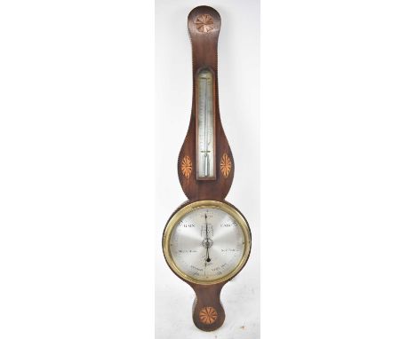 A 19th century inlaid mahogany wheel barometer.
