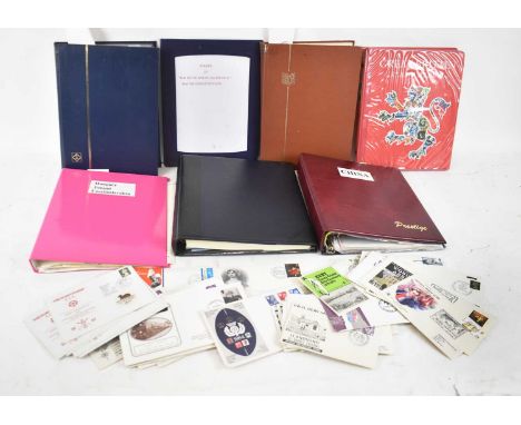  Seven albums of stockbooks, to include China, GB and all world plus a few first day covers.
