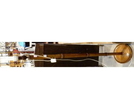 Turned walnut standard lamp