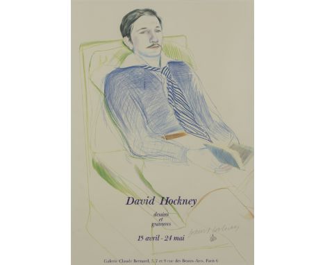 David Hockney OM CH RA,&nbsp;British b.1937-&nbsp;Dessins et Gravures, Galerie Claude Bernard exhibition poster, 1975;&nbsp;o