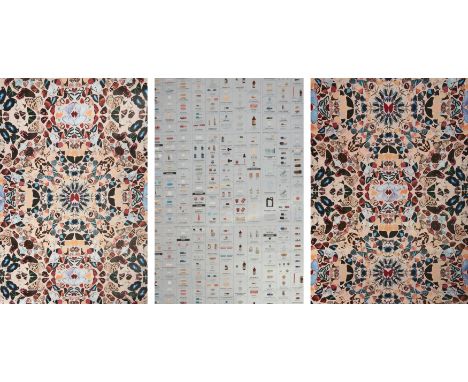 Damien Hirst,British b. 1965- Silver Pharmacy Wallpaper Roll, 2004 (designed 1997-98); Butterfly Wallpaper Roll (set of two),