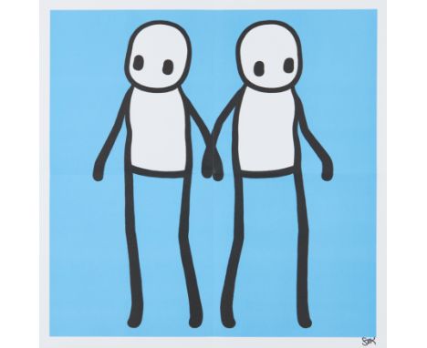 Stik,  British b.1979- Holding Hands (Blue), 2020; offset lithograph in colours on 140gsm wove,  signed in black ink,  publis