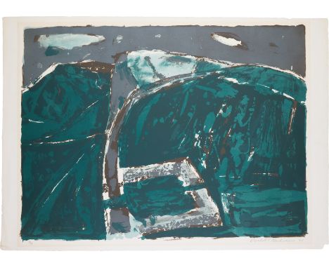 Dame Elizabeth Blackadder DBE RA RSA,British 1931-2021,&nbsp;&nbsp;Roman Wall I, 1963;&nbsp;lithograph in colours on wove,&nb
