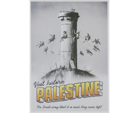 Banksy, British b.1974-Visit historic Palestine;offset lithograph in colours, stamped on the reverse with the Walled off hote