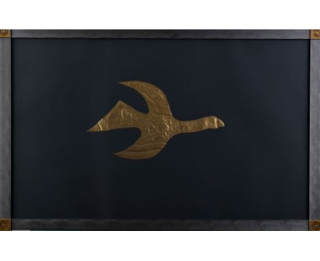 Georges BRAQUE (1882-1963)"Tithonos",Grafik - Lithografie (23 K Blattgold geprägt), Sichtmaß 38 cm x 63 cm, mit Nielsen Rahmu