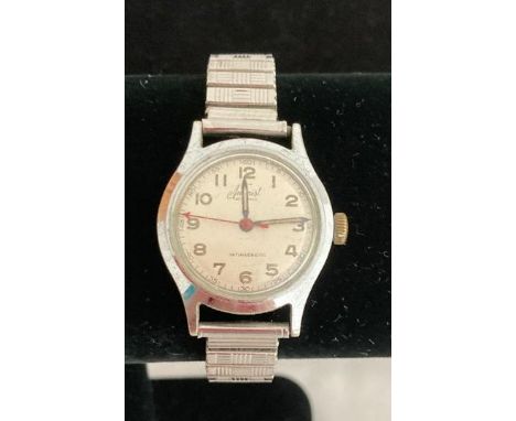 Vintage unisex Accurist wristwatch 1950/60's. Sweeping red second hand and expandable strap. Manual winding. Perfect working 