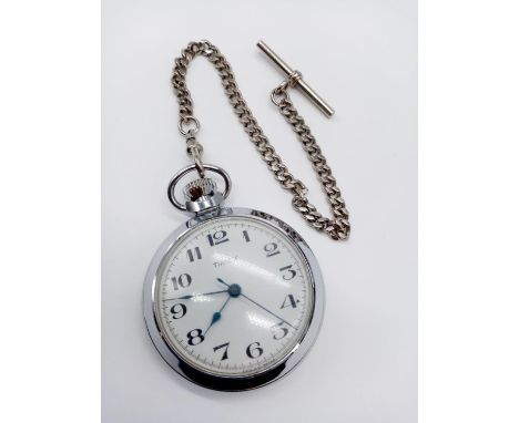MANUAL WIND TIMEX POCKET WATCH WITH CHAIN in WORKING ORDER 