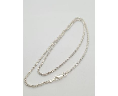 Silver twisted chain, weight 5.9g and 43cm long approx 
