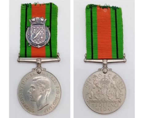 WW2 British Defence Medal with a RNPS Shield (Royal Naval Patrol Service. Awarded to those who volunteered their services and