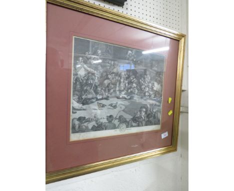 T COOK AFTER WILLIAM HOGARTH, 'PIT TICKET' ENGRAVING PUBLISHED 1796, FRAMED AND GLAZED