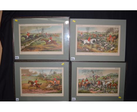 A set of coloured hunting prints, after Henry Alken for The Sporting Gazette & Agricultural Journal 1891; - "Getting Away"; "