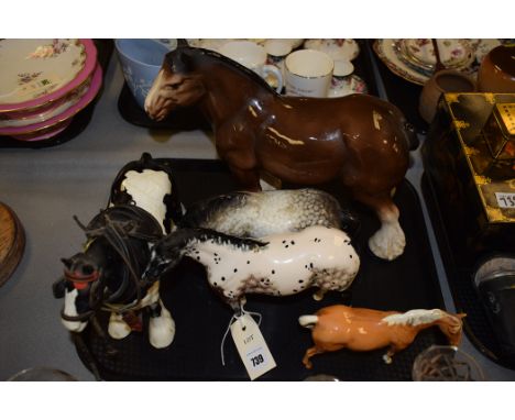 Beswick ceramic horses, various.  (5)