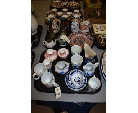 A 19th Century transfer printed bowl and cover; a pair of cloisonne vases; an Imari plate; Wedgwood coffee cups, saucers, sug