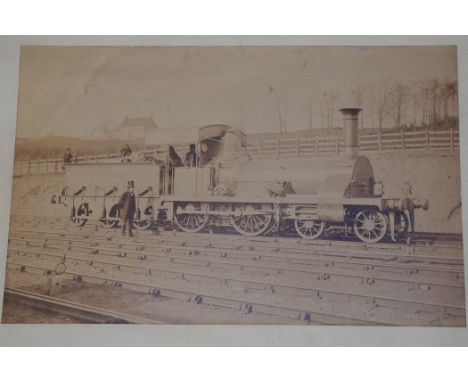 Early albumen print photographs depicting Howes Gill Viaduct and early locomotives on the Stockton & Darlington Railway circa