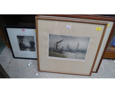 Claude Rowbotham, 'Westminster'; 'Falmouth Harbour'; and 'Early Morning, Fish Market, St Ives' each signed in pencil, aquatin