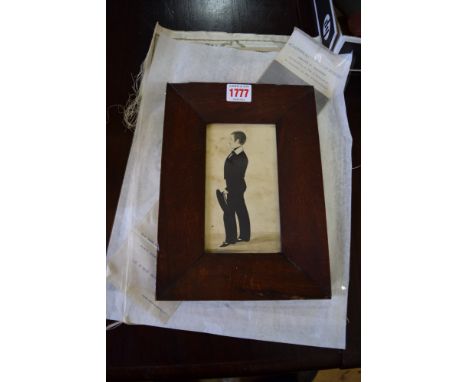 English School, 19th century, a silhouette of a standing boy, 15.5 x 8.5cm; together with a 1903 'Academie Nationale de Musiq