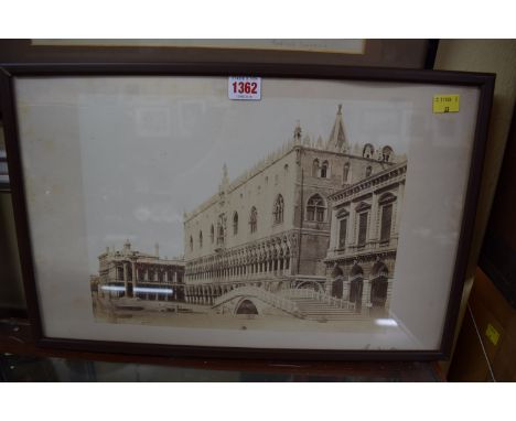 Carlo Ponti (1823-93), 'The Doge's Palace, Venice', inscribed on mount 'riva di Schiavoni', albumen print photograph, 25.5 x 