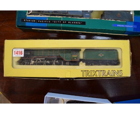 A Trix Trains OO gauge A H Peppercorn engine and tender, in BR green, boxed. 