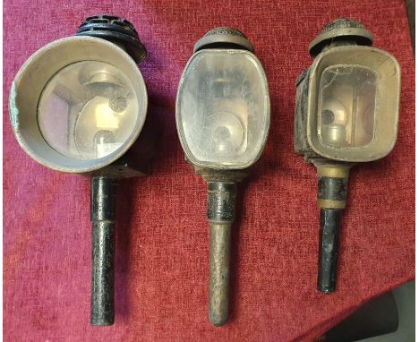 Antique Carriage Lamp Trio - Breweriana Interest as used to be used for decoration in a local pub