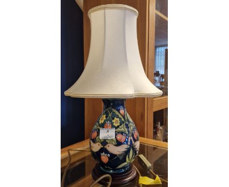 Moorcroft Strawberry Thief Baluster Lamp - 43cm high inc shade