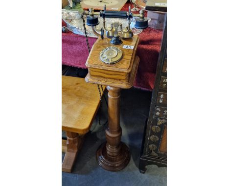 Victorian Style Rotary Dial Pedestal Telephone - 88cm high