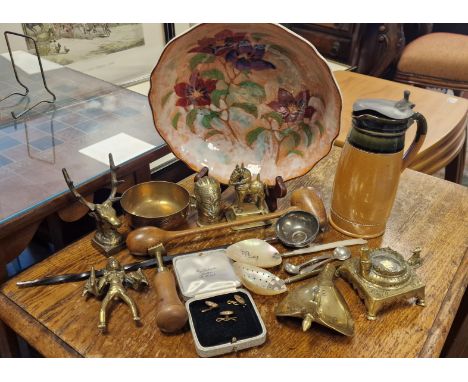 Good Antiques Collection inc Royal Doulton, Antique Silver Coin Ladle, Brass Hunting Figures