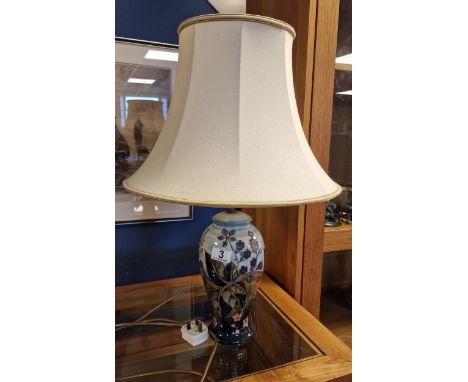 Moorcroft Blackberry Bramble Baluster Lamp - 60cm high inc shade